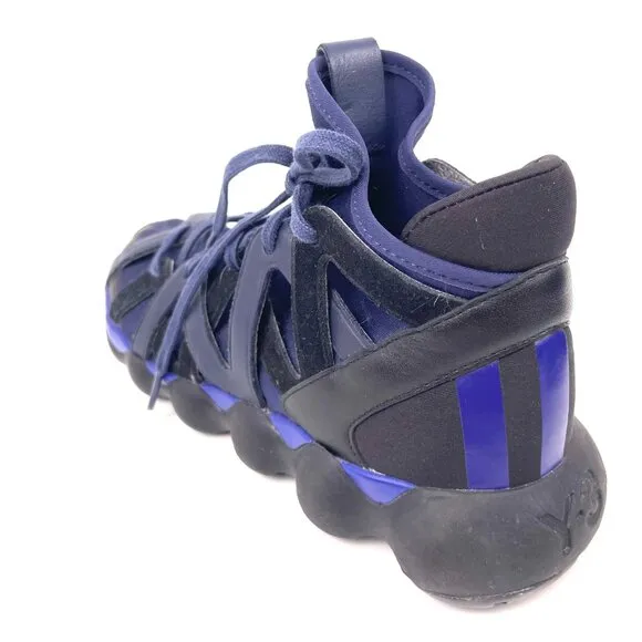 Men's Adidas Yohji Yamamoto Y-3 Kyujo High Top Blue Sneakers Shoes Size 8.5
