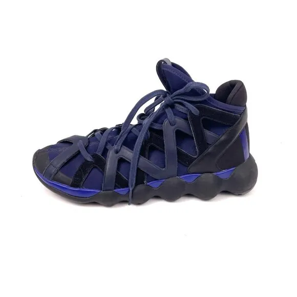 Men's Adidas Yohji Yamamoto Y-3 Kyujo High Top Blue Sneakers Shoes Size 8.5