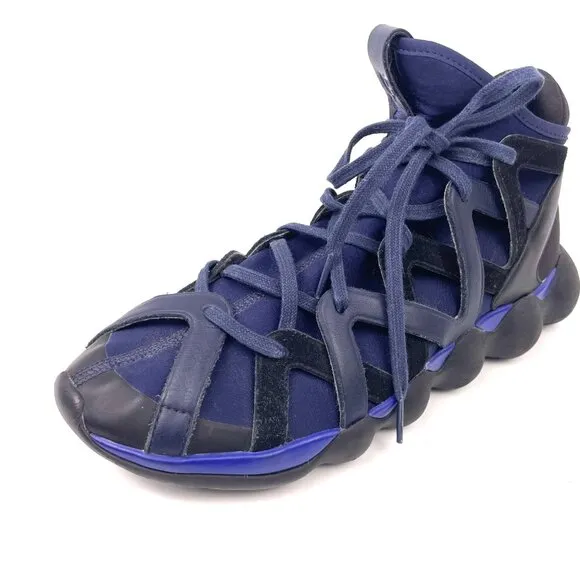 Men's Adidas Yohji Yamamoto Y-3 Kyujo High Top Blue Sneakers Shoes Size 8.5