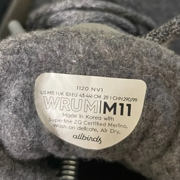 Men's allbirds High Top Mizzle Sneakers Runner Up Wool Merino Runners US sz 11
