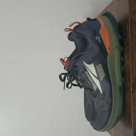 Mens Altra Lone Peak Hiking Shoes Size 7.5 Black Green Orange