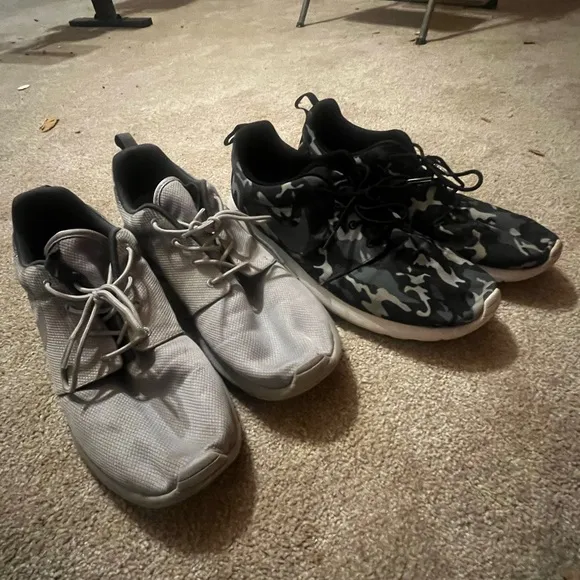 Men's Black and Gray Camouflage Sneakers