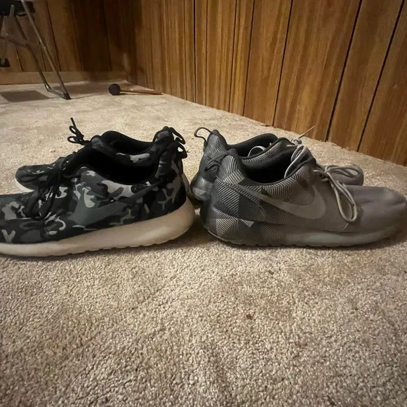 Men's Black and Gray Camouflage Sneakers