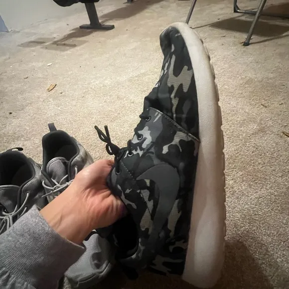 Men's Black and Gray Camouflage Sneakers