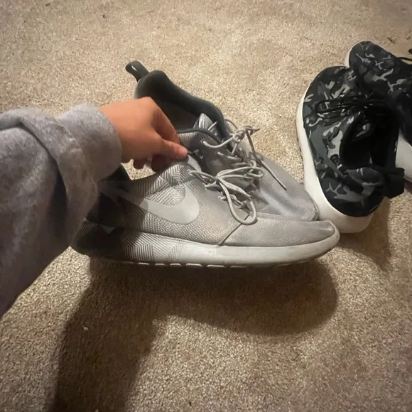 Men's Black and Gray Camouflage Sneakers