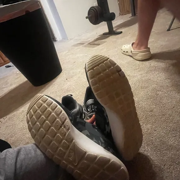 Men's Black and Gray Camouflage Sneakers