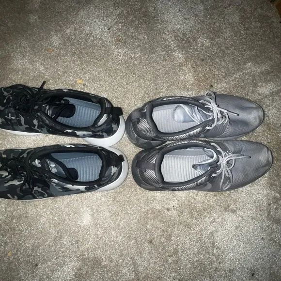 Men's Black and Gray Camouflage Sneakers