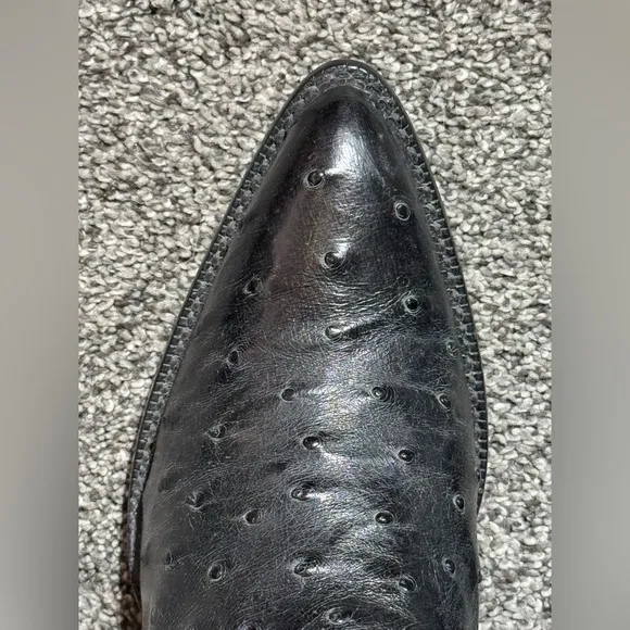 Men’s Black Jack Full Quill Ostrich Cowboy Boots Size 6.5 A (narrow) Made In USA