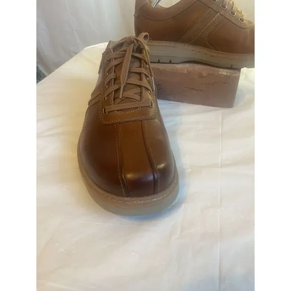 Men's Clarks Unstructured Ramble Go Brown Leather Shoes-Size 10 1/2‎ W-Very Nice