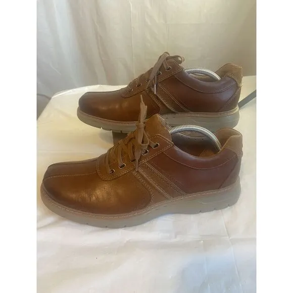 Men's Clarks Unstructured Ramble Go Brown Leather Shoes-Size 10 1/2‎ W-Very Nice