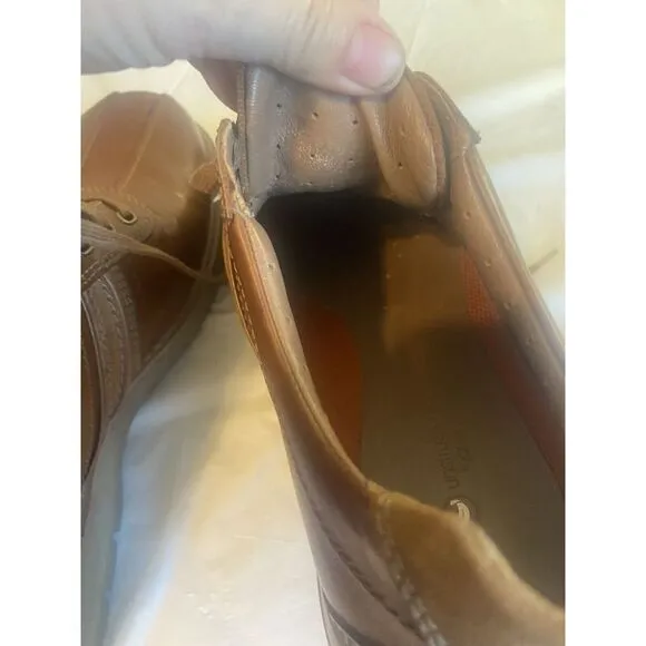 Men's Clarks Unstructured Ramble Go Brown Leather Shoes-Size 10 1/2‎ W-Very Nice