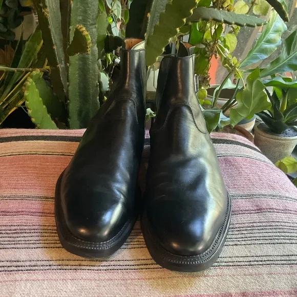 Men’s Custom Scarpe Di Bianco Monk Strap Chelsea Boots Black Leather