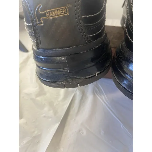 Men's Hammer Force Black/Carbon Left Hand Bowling Shoes-Size 10-Great Condition