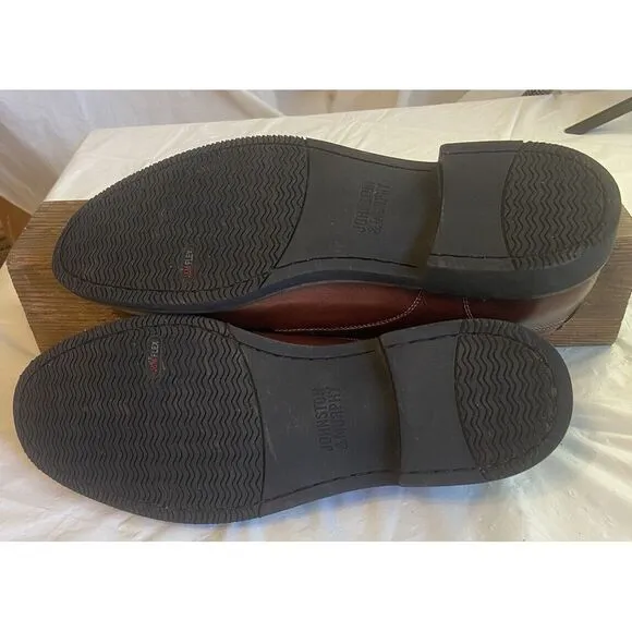 Men's Johnston &amp; Murphy Sheepskin Tabacco Brown Lace Up Plain Toe Shoes-Size 11M