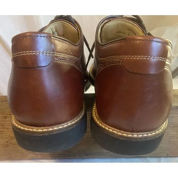 Men's Johnston &amp; Murphy Sheepskin Tabacco Brown Lace Up Plain Toe Shoes-Size 11M