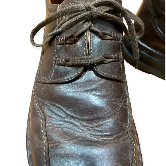 Men’s Josef Seibel Chocolate Brown Leather Oxford Lace-Up Shoe, Size 43 or 9 1/2