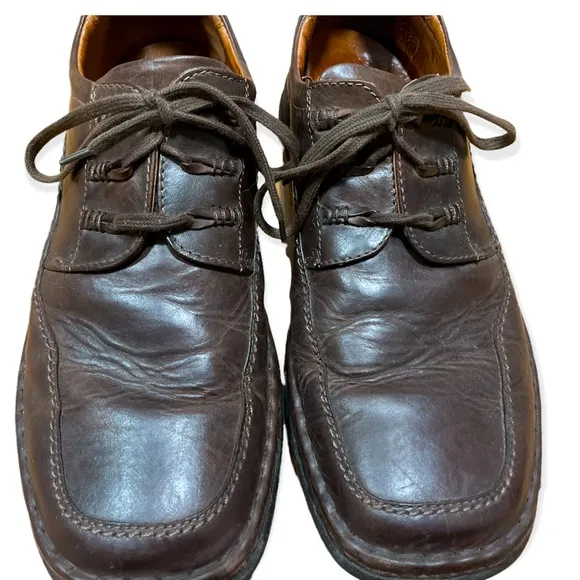Men’s Josef Seibel Chocolate Brown Leather Oxford Lace-Up Shoe, Size 43 or 9 1/2