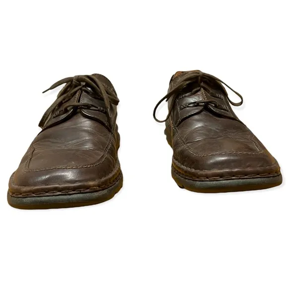 Men’s Josef Seibel Chocolate Brown Leather Oxford Lace-Up Shoe, Size 43 or 9 1/2
