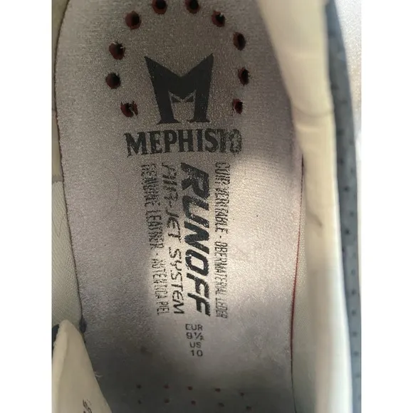 Men's Mephisto Hero Perorated Black Leather Run Off Air Jet Sneakers-Size 10