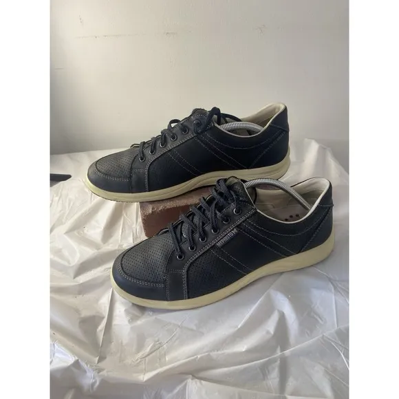 Men's Mephisto Hero Perorated Black Leather Run Off Air Jet Sneakers-Size 10