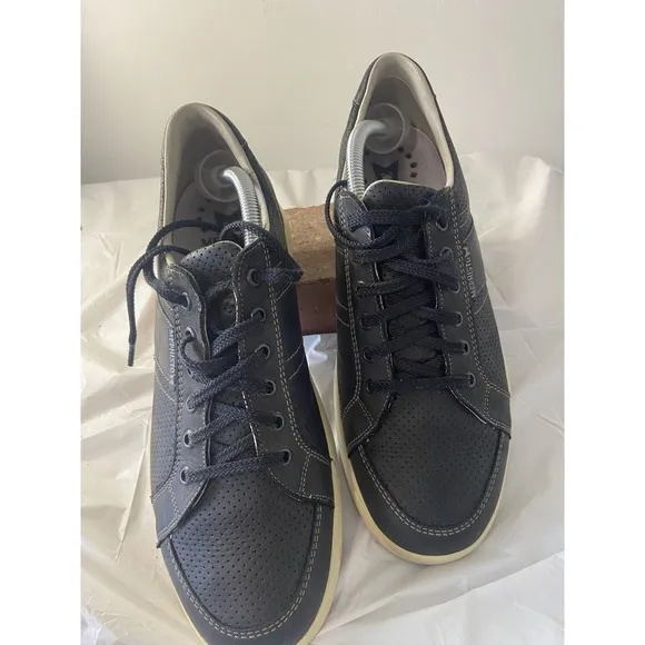 Men's Mephisto Hero Perorated Black Leather Run Off Air Jet Sneakers-Size 10