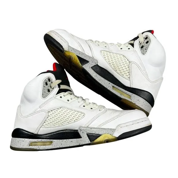 Mens‎ Nike Air Jordan 5 V Retro White Cement Size 8 Shoes 136027-104