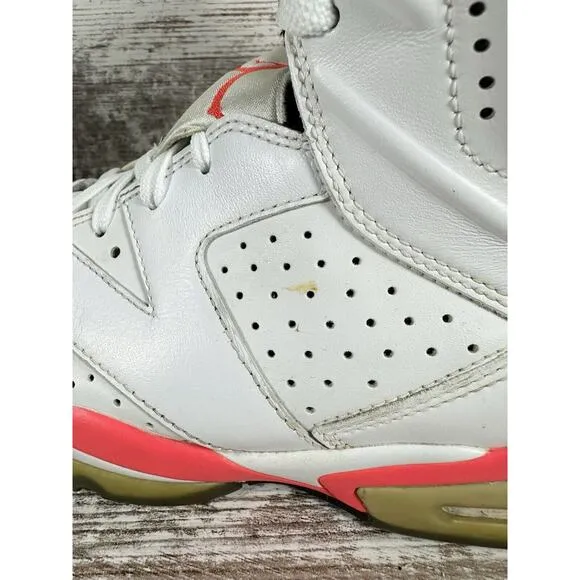 Men's Nike Air Jordan 6 Retro White Infrared Sneakers Sz 10