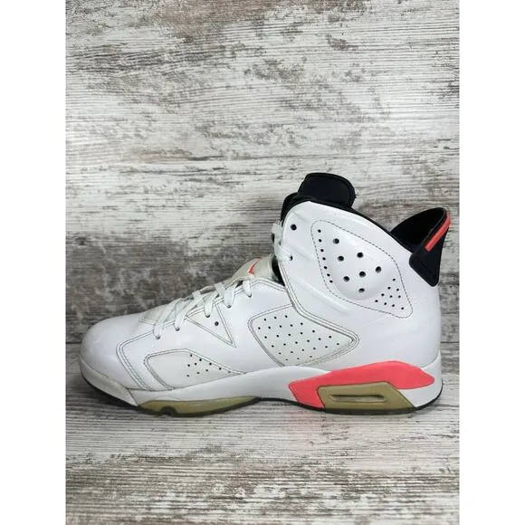 Men's Nike Air Jordan 6 Retro White Infrared Sneakers Sz 10