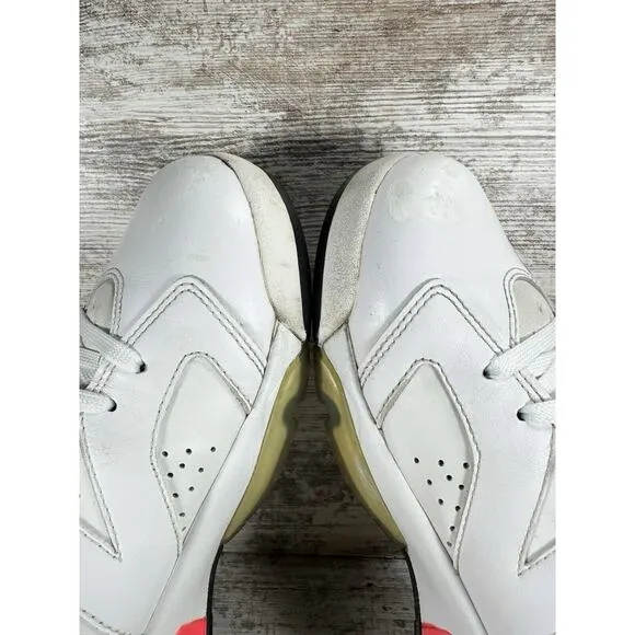 Men's Nike Air Jordan 6 Retro White Infrared Sneakers Sz 10