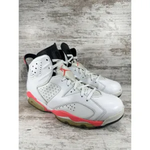Men's Nike Air Jordan 6 Retro White Infrared Sneakers Sz 10