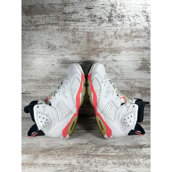 Men's Nike Air Jordan 6 Retro White Infrared Sneakers Sz 10