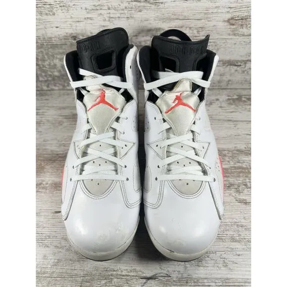 Men's Nike Air Jordan 6 Retro White Infrared Sneakers Sz 10