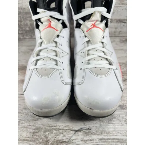 Men's Nike Air Jordan 6 Retro White Infrared Sneakers Sz 10