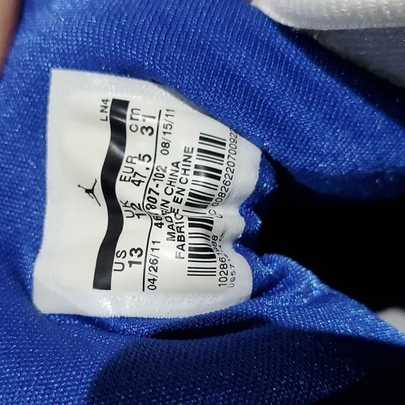 MENS NIKE AIR JORDAN 8.0 ROYAL BLUE WHITE SILVER SNEAKERS TRAINERS SIZE 13
