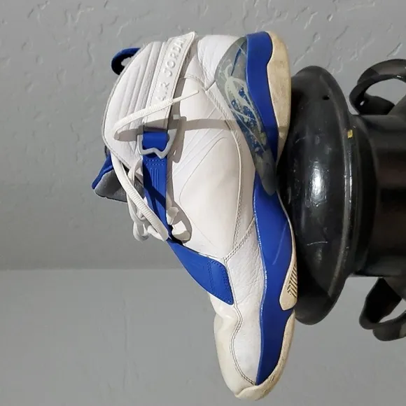 MENS NIKE AIR JORDAN 8.0 ROYAL BLUE WHITE SILVER SNEAKERS TRAINERS SIZE 13