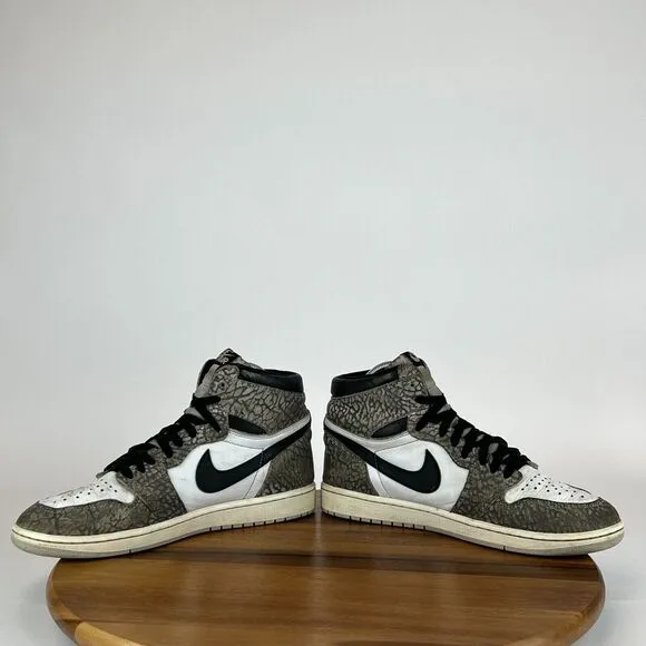 Mens Nike Jordan 1‎ High Retro OG Cement Leather Shoes Sneakers Size 10 M