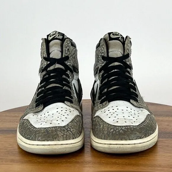Mens Nike Jordan 1‎ High Retro OG Cement Leather Shoes Sneakers Size 10 M