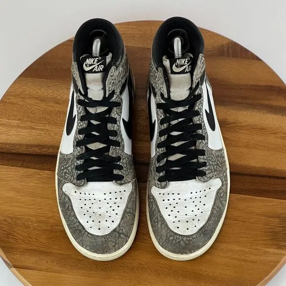 Mens Nike Jordan 1‎ High Retro OG Cement Leather Shoes Sneakers Size 10 M