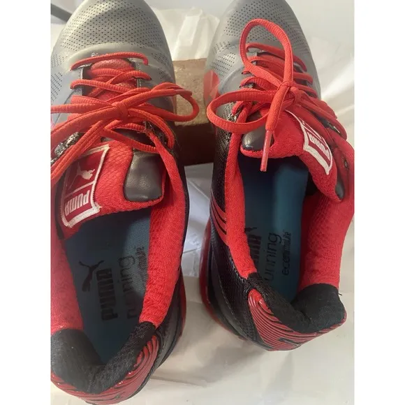 Men's Puma Cell Hiro Classic Running Shoe Gray/Blk/Red-Size 10-Excellent Cond.