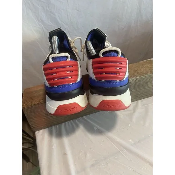 Men's Puma RS-O Sound Play Leather White, Blue, Red Lace Up Shoes‎ Size 11.5