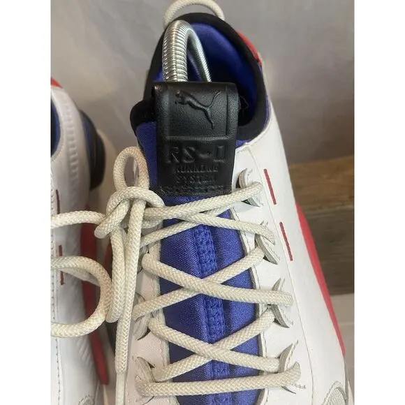 Men's Puma RS-O Sound Play Leather White, Blue, Red Lace Up Shoes‎ Size 11.5