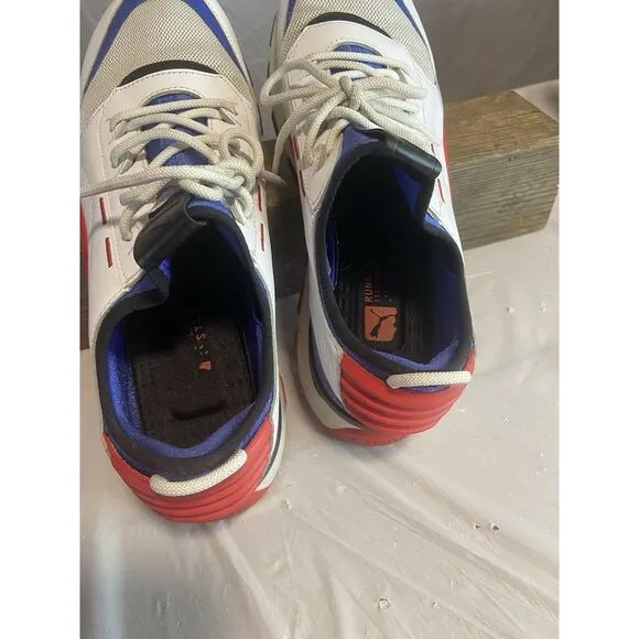 Men's Puma RS-O Sound Play Leather White, Blue, Red Lace Up Shoes‎ Size 11.5