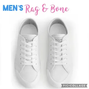 Men’s Rag &amp; Bone Standard Issue White Lace Up Shoes Size 8