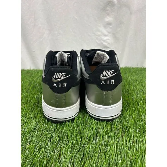Men’s Size 10.5 Nike Air Force 1 Metallic Silver/Black #488298-054