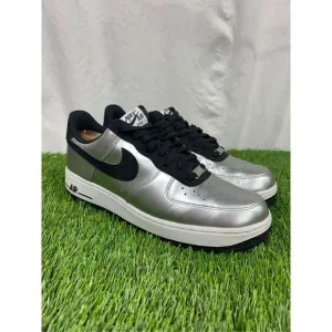 Men’s Size 10.5 Nike Air Force 1 Metallic Silver/Black #488298-054
