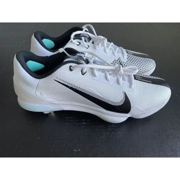 Men's Size 14 Nike Force Zoom 7 Pro Baseball Cleats White Black DC9905-103 NEW