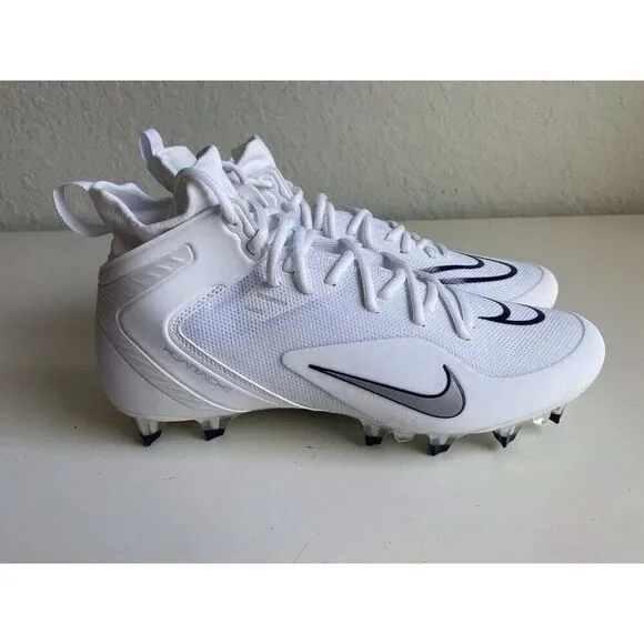 Men’s Sz 12.5 Nike Alpha Huarache 8 Elite White Lacrosse Cleats CW4447-101
