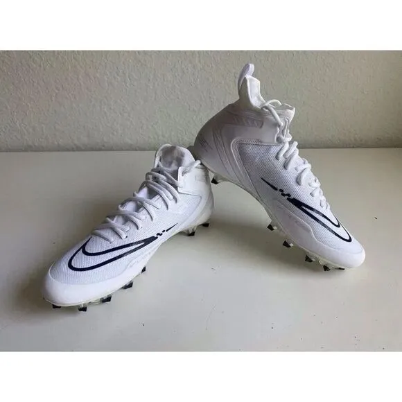 Men’s Sz 12.5 Nike Alpha Huarache 8 Elite White Lacrosse Cleats CW4447-101