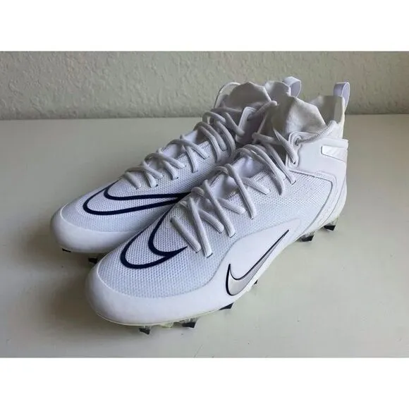 Men’s Sz 12.5 Nike Alpha Huarache 8 Elite White Lacrosse Cleats CW4447-101