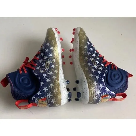 Men's Sz 10 Under Armour Spotlight Lux MC LE USA Football Cleats 3025366-100